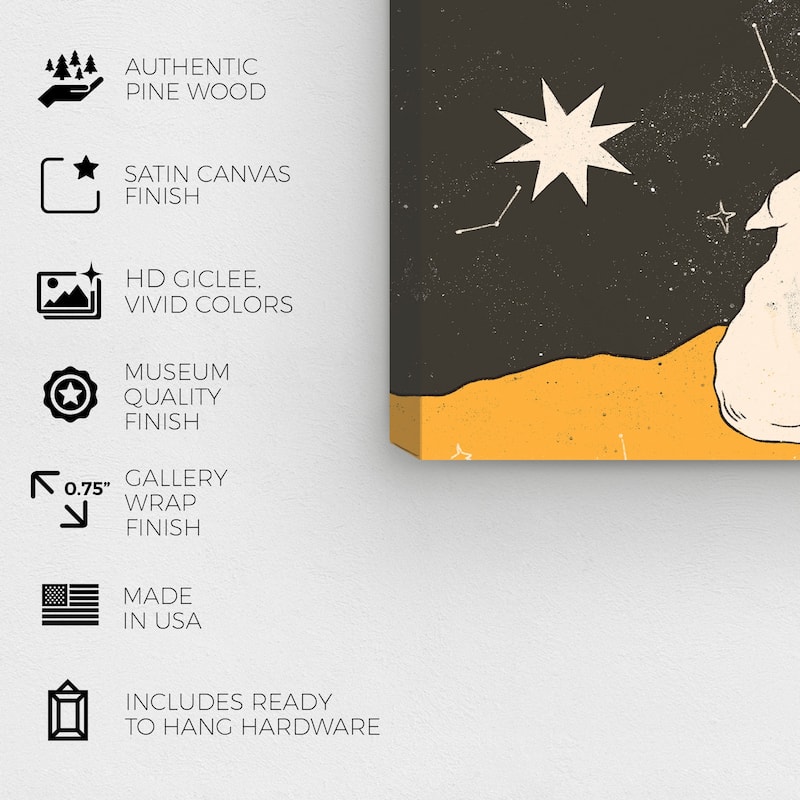 Wynwood Studio Canvas Astronomy and Space Looking at the Constellations Black Wall Art Canvas Print