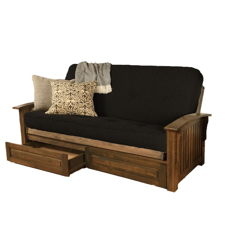 Somette Washington Full-size Futon Frame Includes Storage Drawers and Mattress