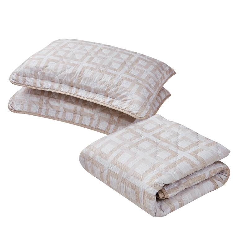 Serenta Austin Geo Printed Microfiber 7-piece Bedspread Quilt Set