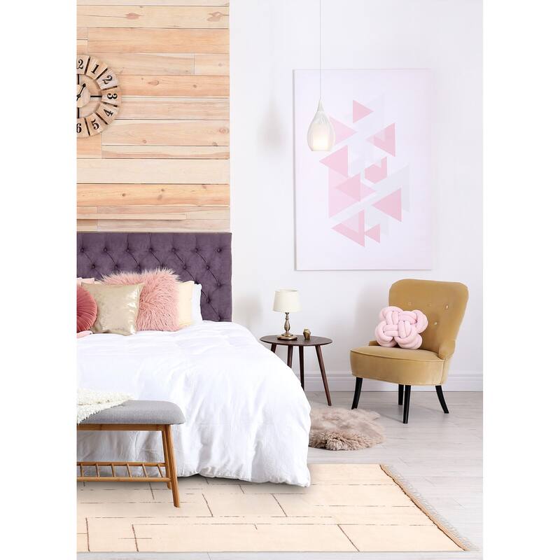 ECARPETGALLERY Hand-knotted Pak Finest Marrakesh Cream Wool Rug - 7'0 x 9'9