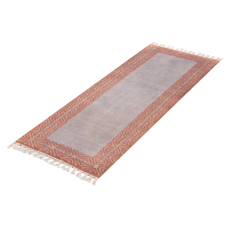 ECARPETGALLERY Hand-knotted Color Transition Grey Wool Rug - 2'9 x 7'9