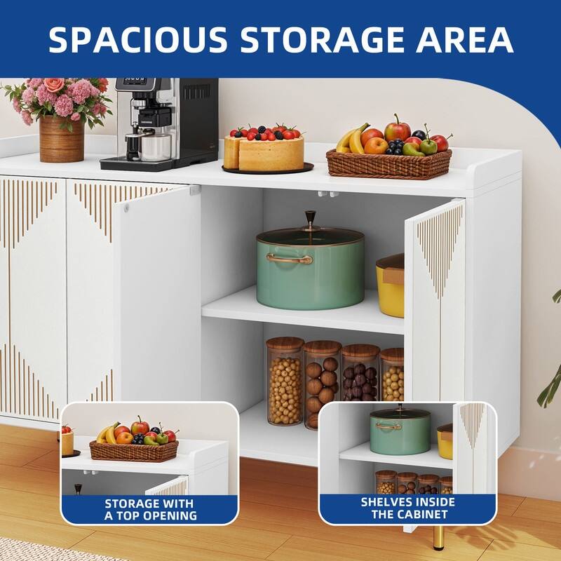 Moasis 55" Kitchen Buffet Cabinet with Storage Sideboard Buffet Table with Doors