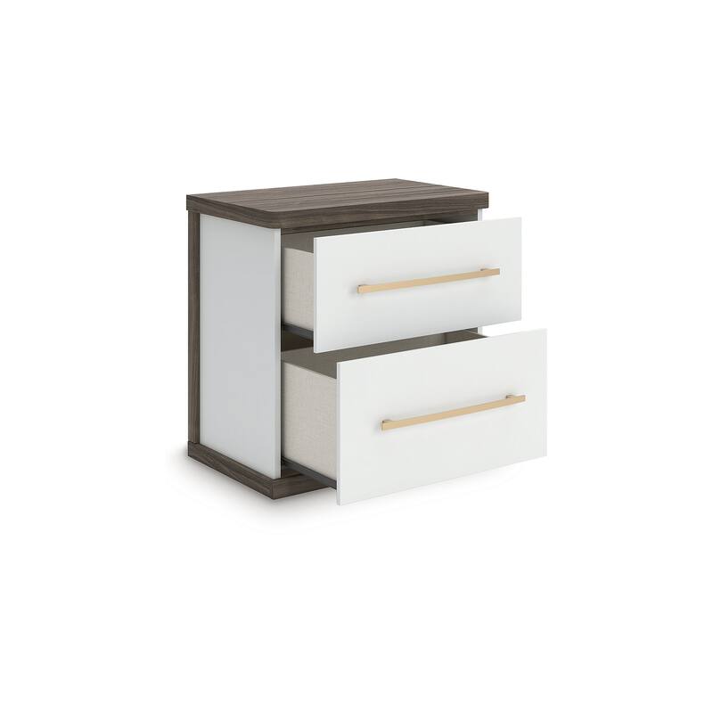 Signature Design by Ashley Nendalane Brown/White Nightstand