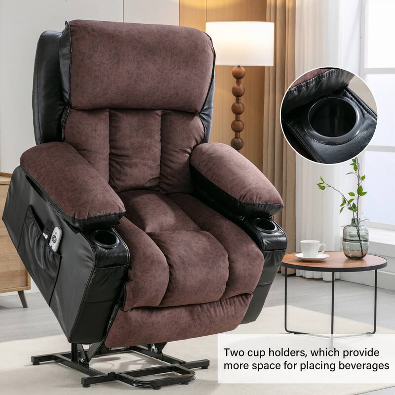 Large Power Lift Recliner Chair with Heat & 8‑Point Massage