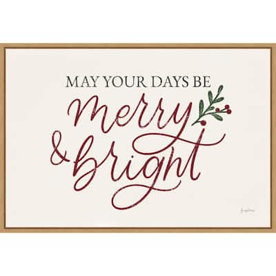 Vintage Christmas V Red by Becky Thorns Framed Canvas Wall Art