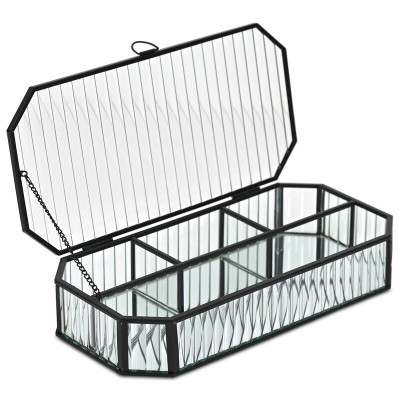 Zelara 11.6" Fluted Glass Mirrored Display Box - N/A