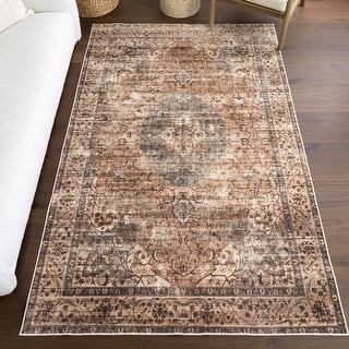 Nuloom Karrigan Medallion SplashGuard Machine Washable Area Rug