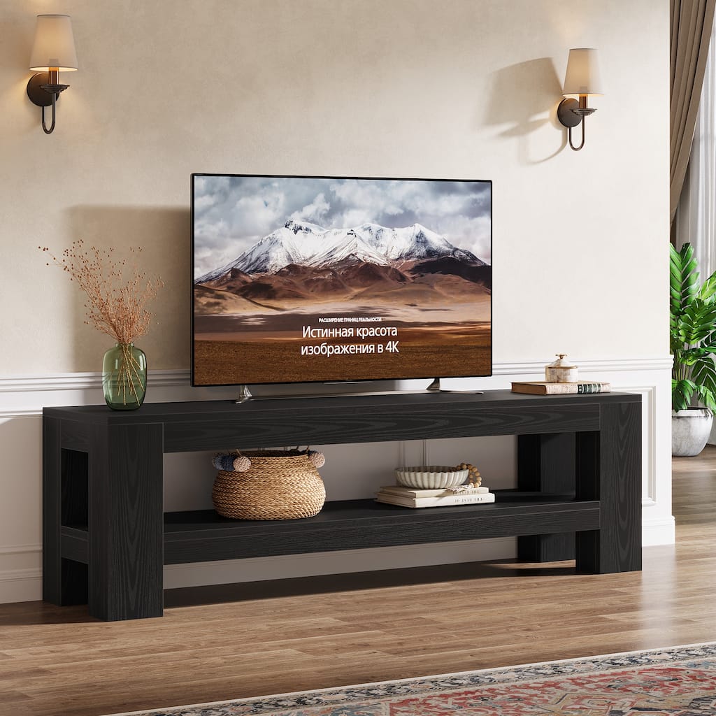 59" TV Stand for 55/60/65/75-Inch TVs, Rustic Media TV Console