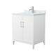 Option White, Nickel Trim, White Carrara Marble Top