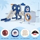 preview thumbnail 6 of 5, 5 in 1 Toddler Slide and Swing Set, Pirate Ship Themed Baby Slide for Toddlers Aged 1-3, Indoor Outdoor Toddler Playset