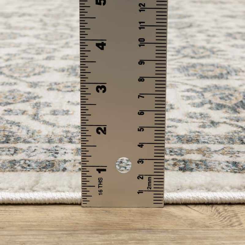 Style Haven Estella Floral Oriental Ivory/ Blue Area Rug