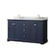 Option Dark Blue / White Carrara Marble Top / Brushed