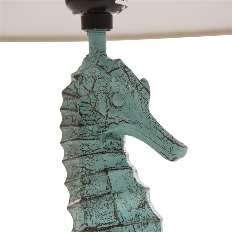 Glitzhome Polyresin Farmhouse Truck Seahorse Table Lamp Fall Thanksgiving Gifts