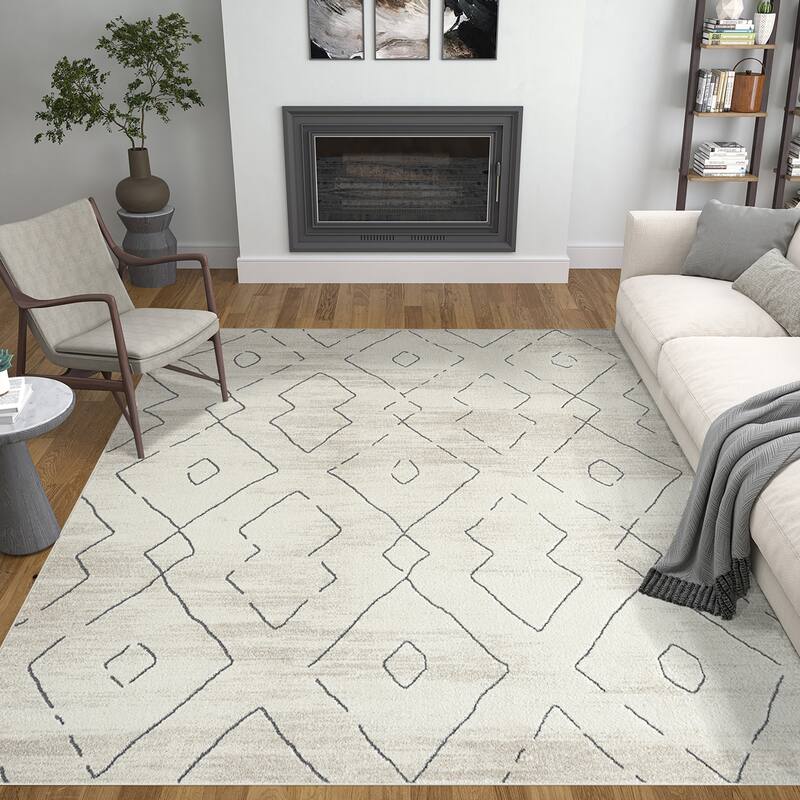 Mayson Mid-Century Modern Diamond Indoor Area Rug