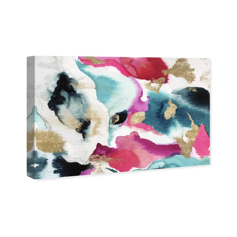 Wynwood Studio Canvas Abstract Summer Dreams Pink and Metallic Gold Modern & Contemporary Wall Art Canvas Print