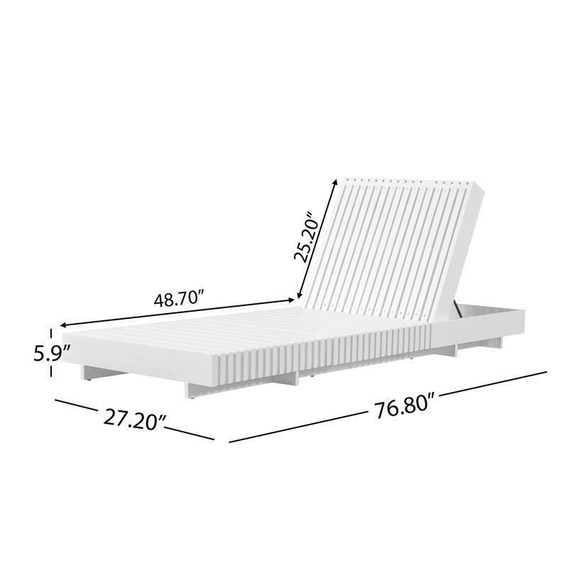 Christopher Knight Home - Kim Lounge Chaise Modern Outdoor Wooden Set with Triple-Fold Lounge Cushion