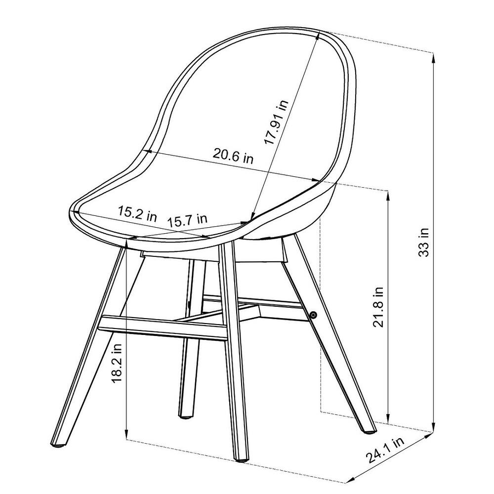 Amazonia 4 Piece Side Chairs Set Durable Teak Finish Dining Chairs