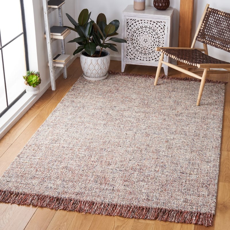 SAFAVIEH Handmade Vermont Larissa Wool Rug - 6' x 9' - Grey/Rust
