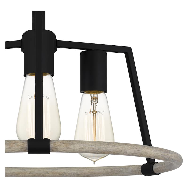 Tippet 3-Light Matte Black Semi-Flush Mount