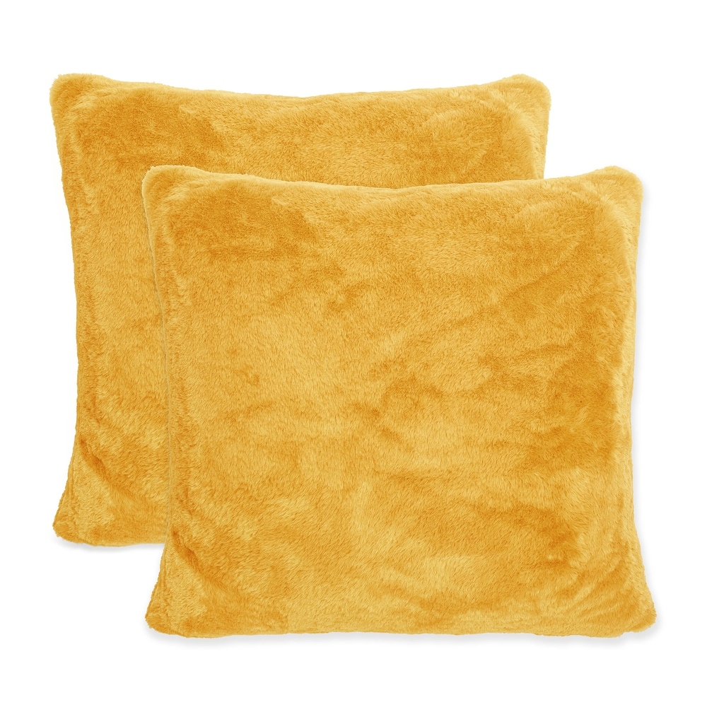 Gold faux fur pillow 2025