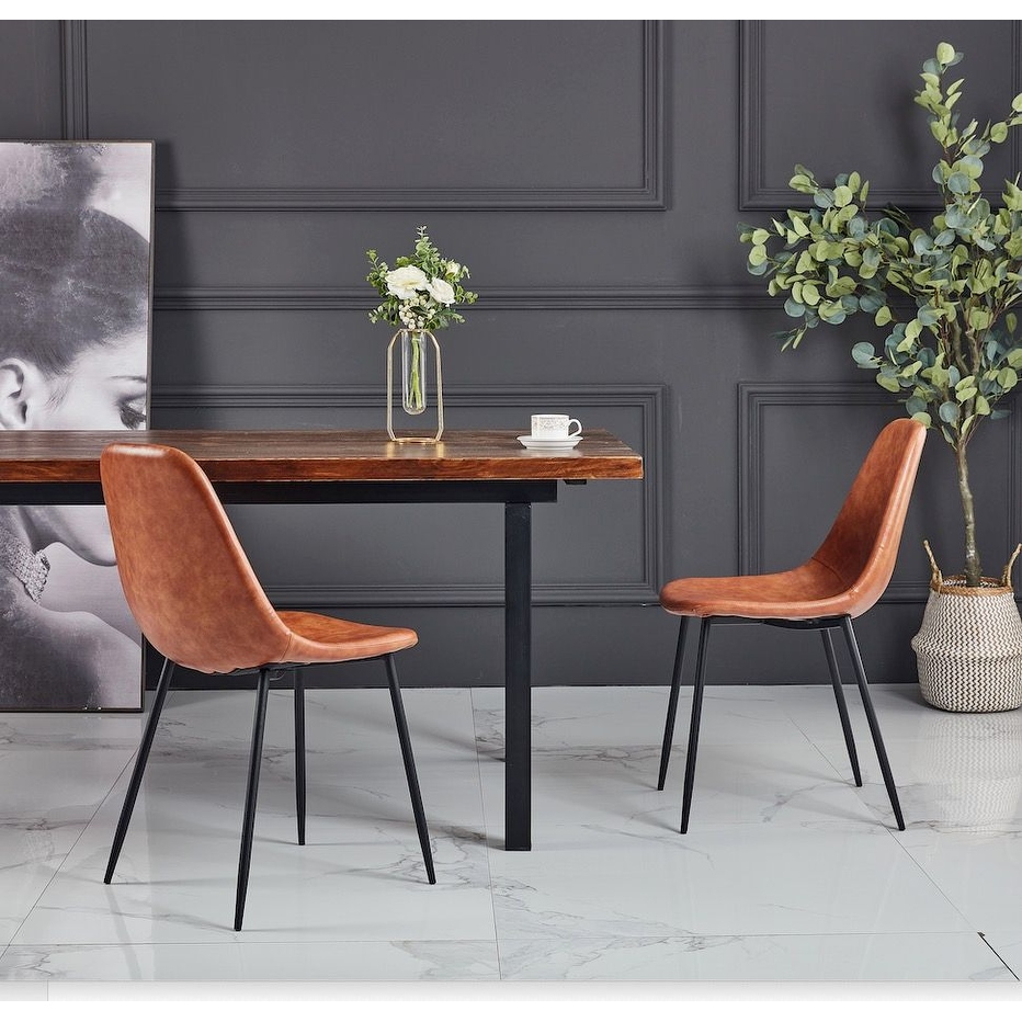 Debord Upholstered Vintage PU Side Chair SET OF 2