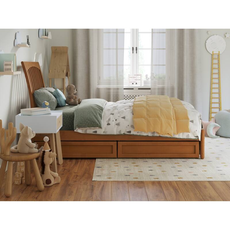 Roslyn Platform Bed with Panel Footboard and Storage Drawers