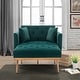 preview thumbnail 1 of 64, Velvet Upholstered Tufted Living Room Sleeper Sofa Chair With Rose Golden feet Green