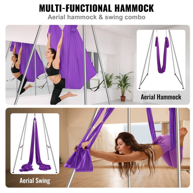 Aerial Yoga Frame with Hammock, 9.67ft Stand for Indoor Outdoor Use