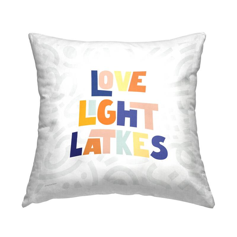 Stupell Love Light Latkes Holiday Phrase Printed Throw Pillow Design by Lady Louise Designs