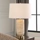 preview thumbnail 2 of 5, Uttermost Aubrey Travertine Table Lamp - 24.5" H X 16" W X 16" D