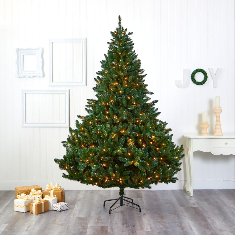 8ft. Spruce Artificial Christmas Tree with 500 Clear Lights and 1948 Branches - Classic Full Holiday X-Mas Tree