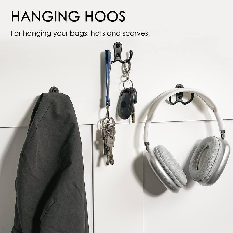 Modern Minimalist Coat Rack Wardrobe with 5 Hooks, Bench and Storage Function, for Hallway