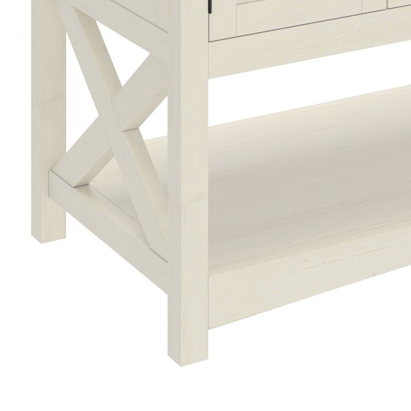 Moasis 47.2 Inch Farmhouse Buffet Cabinet with Storage Drawers and Four Doors for Kitchen or Dining Room Organization