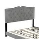 preview thumbnail 13 of 40, Elegant Velvet Queen Bed with Tufted Headboard and Rivet Trim