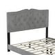 preview thumbnail 27 of 40, Queen Size Velvet Platform Bed with Tufted Headboard and Rivet Design