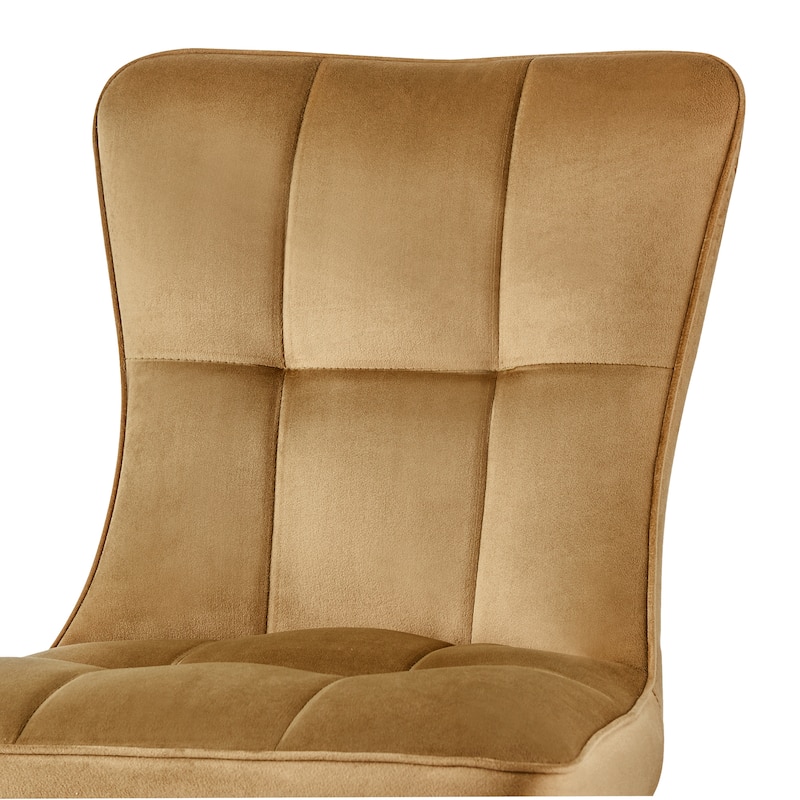 Velvet Upholstered Dining Chairs with Metal Legs, Set of 2/4 - 35.8"H x 18.9"W x 23.2"D