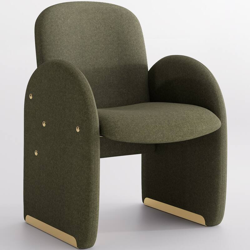 20"x19.7" Oversized Modern Dining Chair Fbaric Upholstered Dining Room Chairs - Green