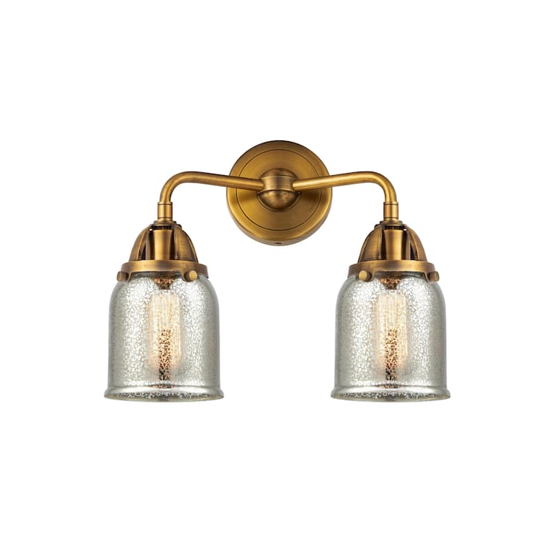 Innovations Lighting 288-2W-12-13 Bell Vanity Bell 2 Light 13" Wide - Brushed Brass / Silver Plated Mercury