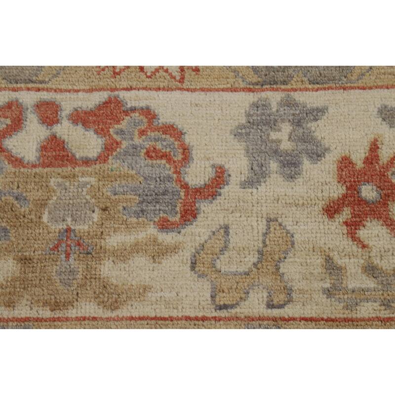 Hand Knotted Oriental 100% Wool Carpet Transitional All-Over Greys & Charcoal Oushak Area Rug - 9' 9'' X 8' 3''