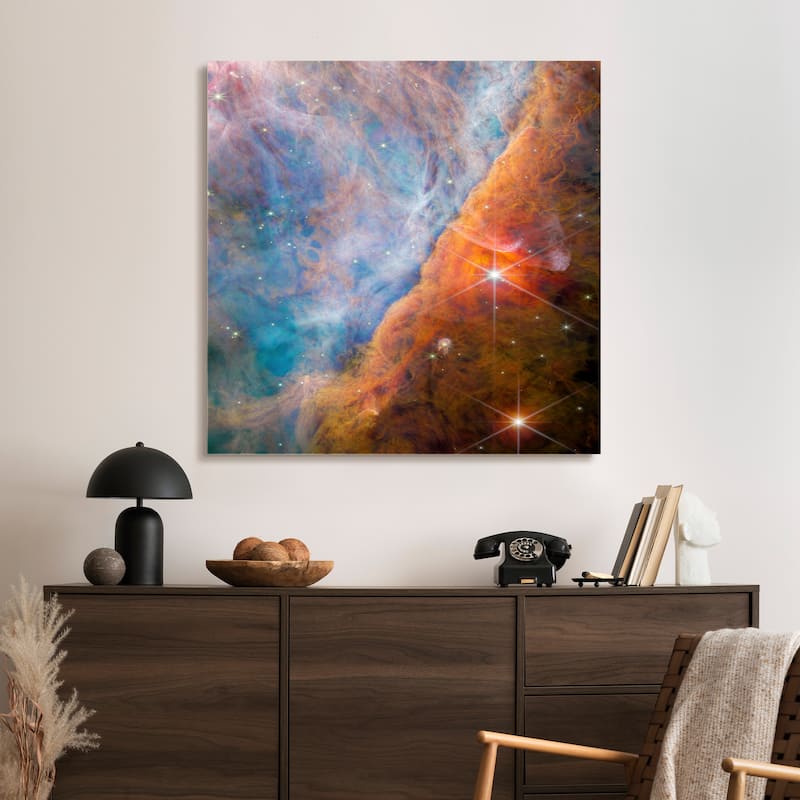 Empire Art Direct Shimmering Orion Nebula Printed Tempered Glass Wall Art - Multi-Color