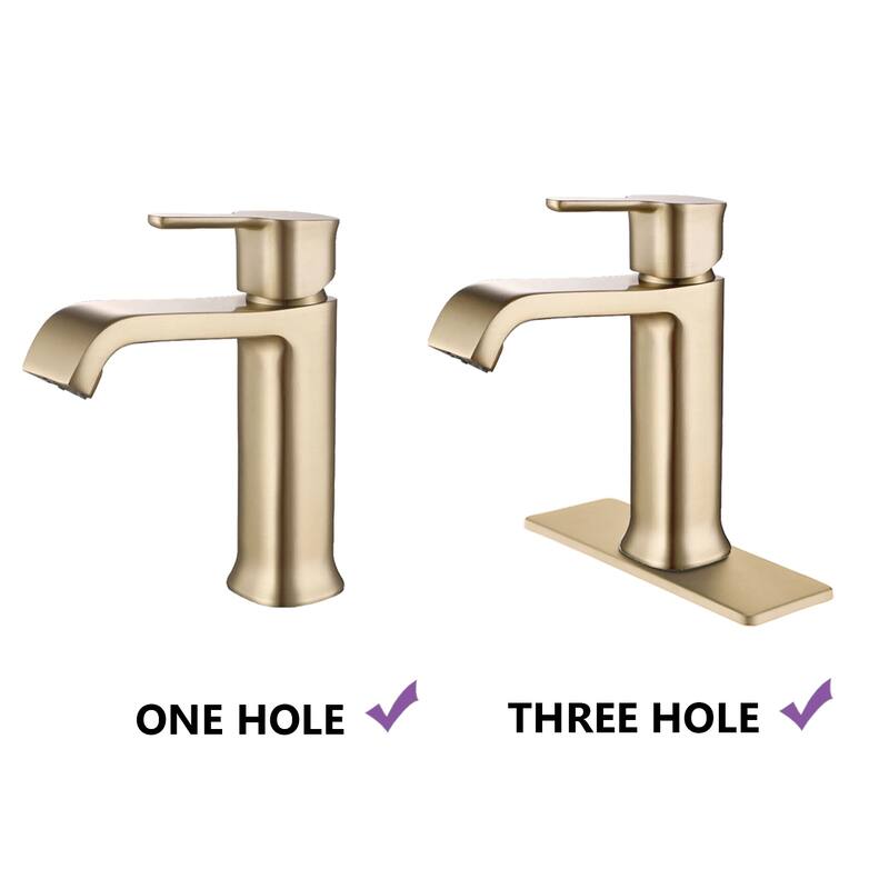 BATHLET Bathroom Single Handle Faucet Pop Up Drain For 1/3-Holes Installation