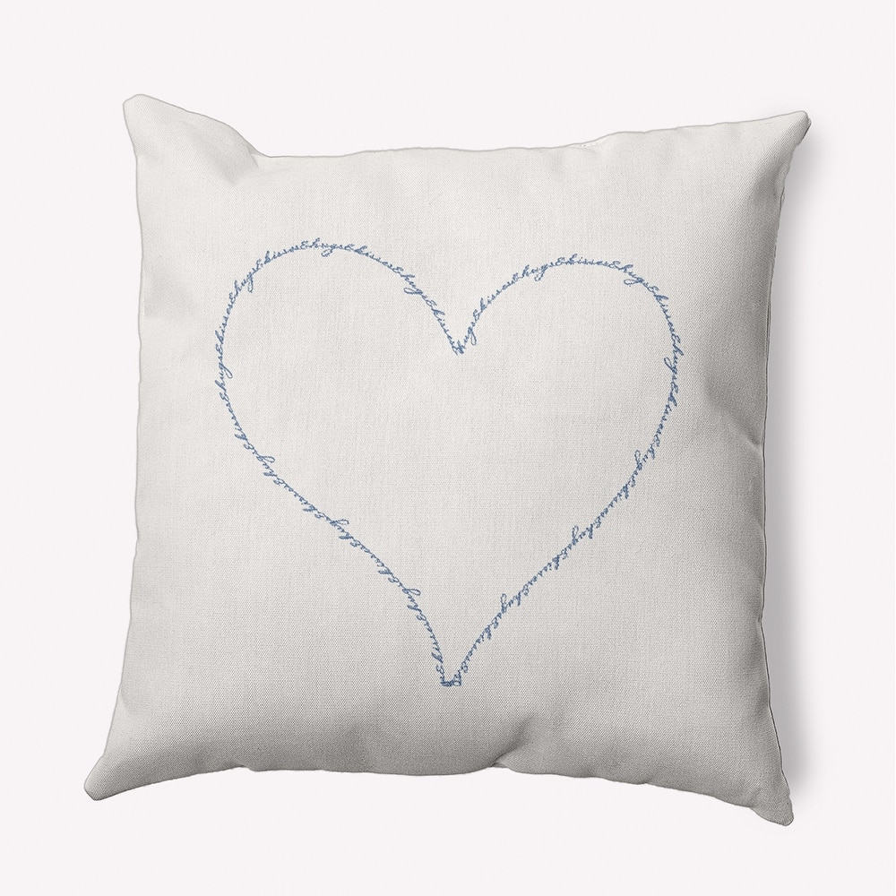Hugs and Kisses Heart Valentine's Day Decorative Indoor Pillow
