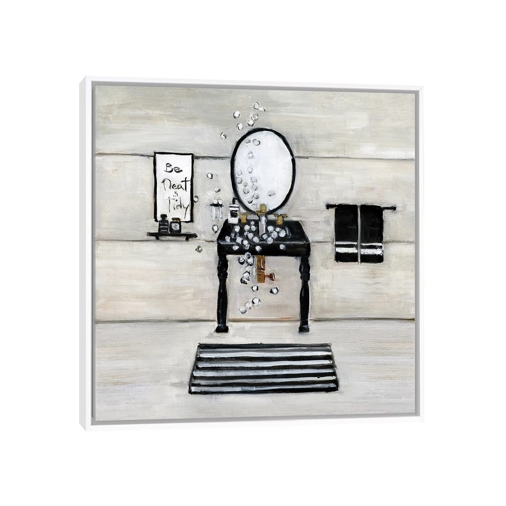 iCanvas "Neat And Tidy Bath" by Sally Swatland Framed