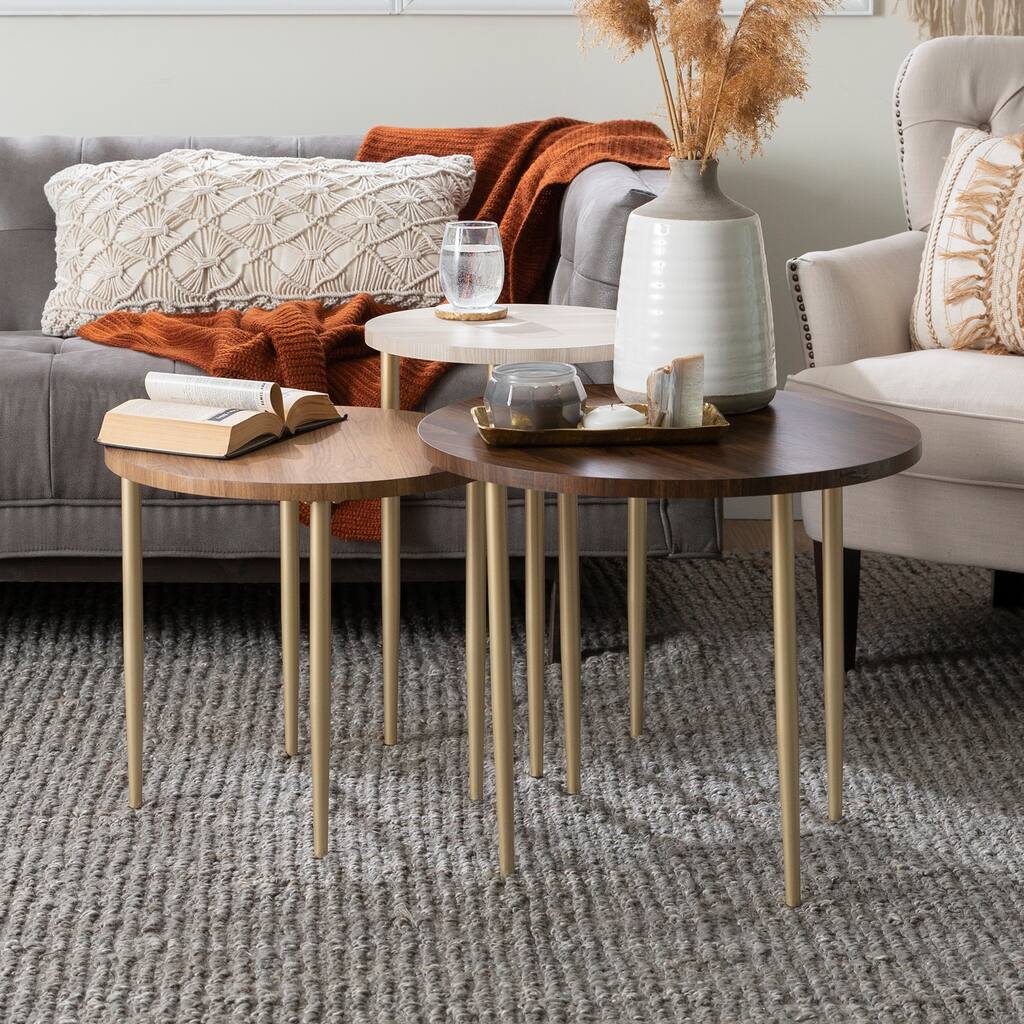 Walker Edison Nesting Coffee Table Set - Overstock - 30438096