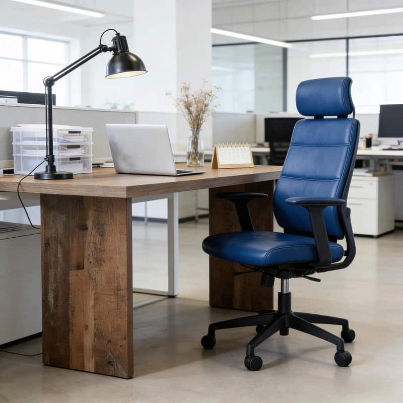 63" Farmhouse-Style Home Office Desk with Thick MDF Top and Sturdy Base