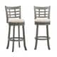 preview thumbnail 12 of 21, Rovinj Upholstered Back Swivel Bar Stool - Barstool Antique Grey-Beige Linen-Window Back