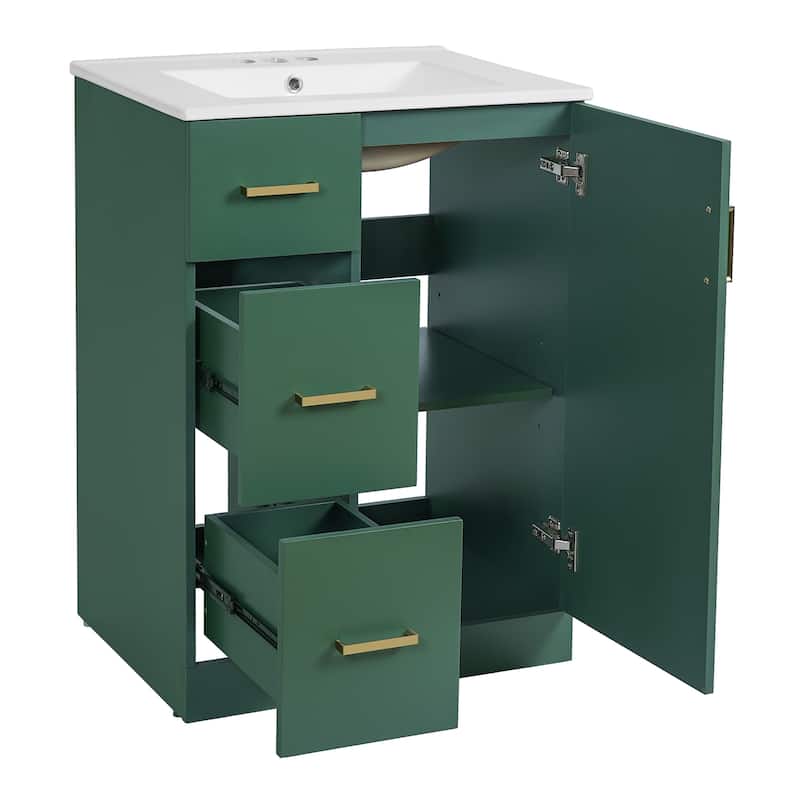 24" Bathroom Vanity with Under-mount Sink,Drawer and Soft-Closing Door