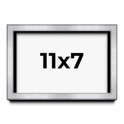 11x7 Shadow Box Frame Silver | 1.375 Inches Deep Real Wood