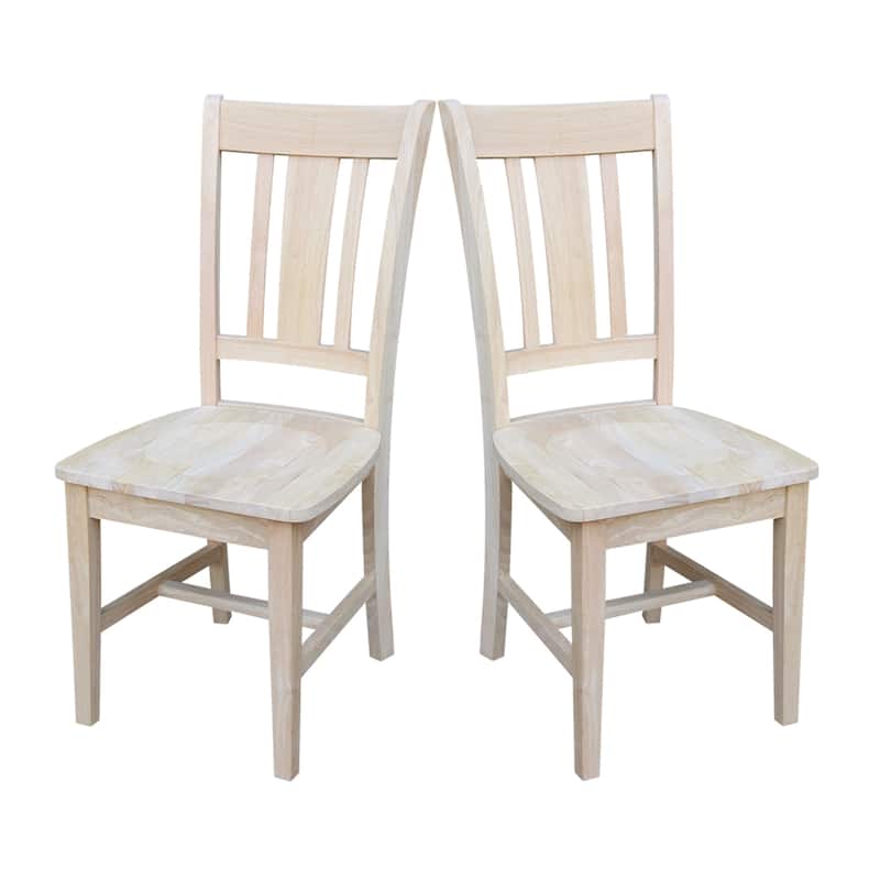 International Concepts Solid Wood San Remo Splatback Chairs - Set of 2 - Unfinished