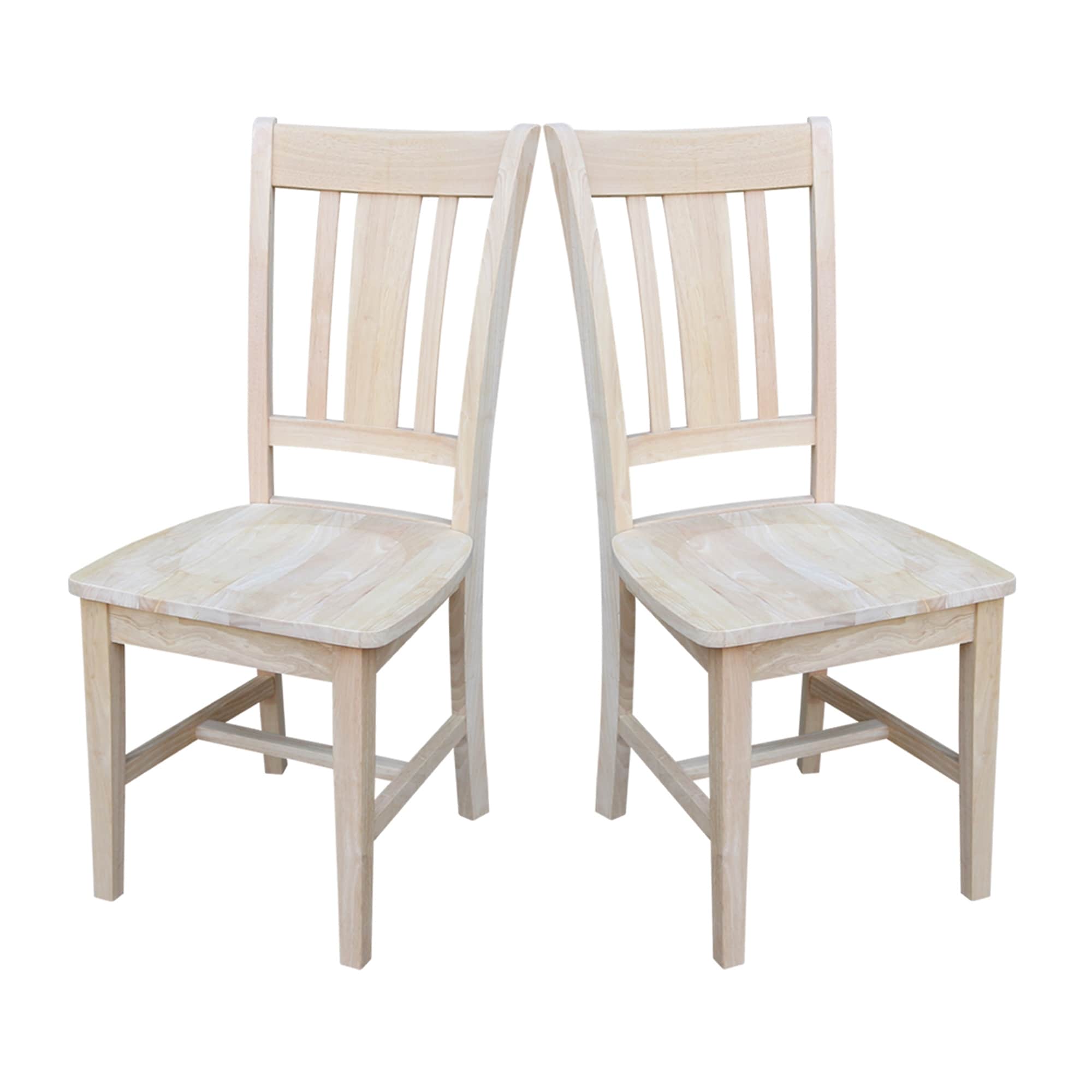 International Concepts San Remo Solid Wood Slat Back Dining Chairs, Set of 2, Available in 14 Designer Finishes